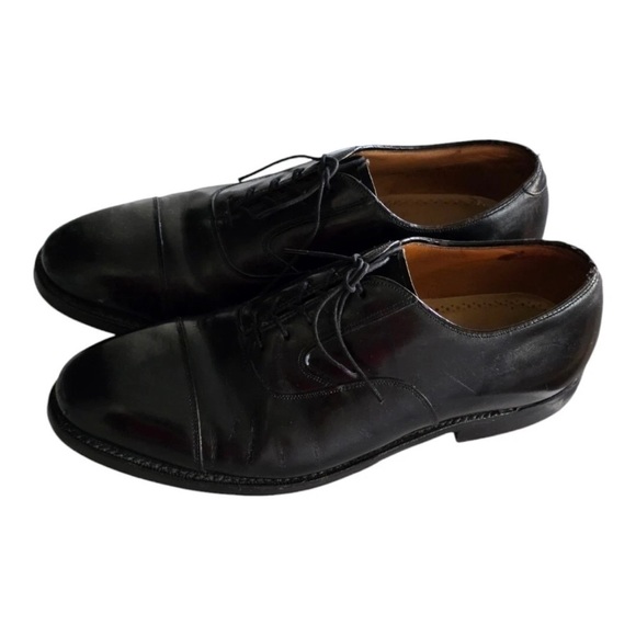 Johnston & Murphy Dress Shoes 8.5 Men Optima Black Leather Lace Up Excellent - Picture 3 of 14
